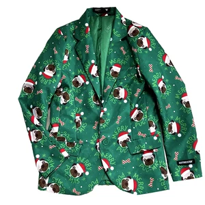 Jungen Suitmeister Weihnachten Blazer Größe Large 12 14 Merry Pugmas Mops Hundejacke - Bild 1 von 9