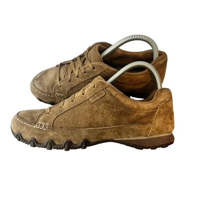 Skechers Bikers Tenis Contenidos Mujer 8 Marrón Calce Relajado Gamuza Cuero  Foto 1 de 4