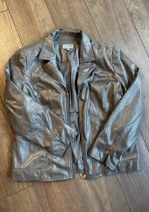 Jm Women’s Metallic Snake Print Jacket Size 14 - Picture 1 of 7