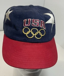 Vintage 90s Champion Snapback Hat USA Olympics Embroidered Stars Cap - Picture 1 of 7