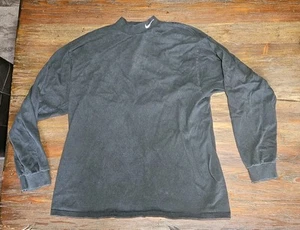 Nike Vintage 90s Long Sleeve Mock Neck Made In USA Turtleneck Shirt Black Sz XL - Picture 1 of 4
