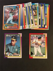 1990 Topps Oakland A's Athletics Team Set With Traded 32 Cards - Picture 1 of 1