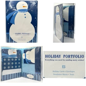 Hallmark Christmas Holiday Portfolio 15 Holiday Cards, Envelopes, Seals. New - Picture 1 of 6