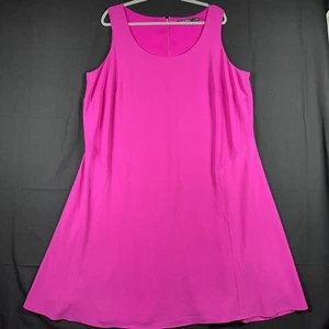 Lauren Ralph Lauren Sleeveless Flare Hot Pink Dress Size 18W Women's EUC - Picture 1 of 5