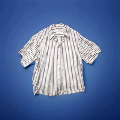 Van Heusen Short Sleeve Button Down Pocket Striped Shirt Men's 2XL 1637 - Image 1 of 4