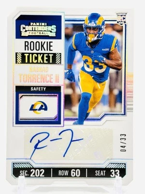 RASHAD TORRENCE II /33 - SSP AUTO DIE CUT ROOKIE TICKET - 2023 Panini Contenders - Image 1 of 2