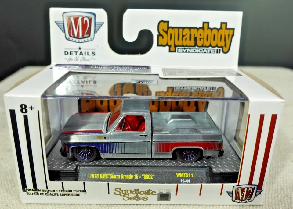 M2 Machines Squarebody Syndicate 1973 GMC Sierra Grande RAW CHASE 1/250 1/64 - Image 1 of 2