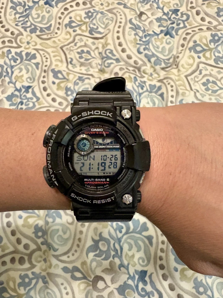 CASIO G-Shock Frogman Solar Atomic Black Resin Band Watch GWF 1000 - Image 1 of 4