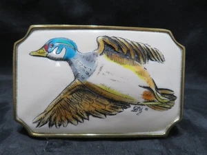 BTS HEBILLA DE CINTURÓN DE LATÓN MACIZO COLECCIÓN DE DISEÑADORES POR DOYLE YANCEY WOOD DUCK - Imagen 1 de 10
