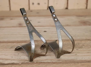 Christophe 496 AFA Chrome Toe Clips Vintage Retro Steel Road Racing Bike Medium - Picture 1 of 6
