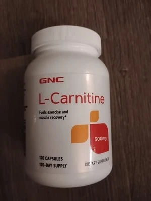 GNC L-Carnitina 500mg, 120 Cápsulas, Ajuda a Metabolizar Gorduras de Cadeia Longa 06/2027 - Imagem 1 de 2