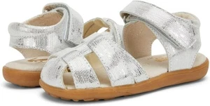 SEE KAI RUN NIB Kaisa Toddler Girls Size 8 US Silver Leather Sandals NEW - Picture 1 of 3