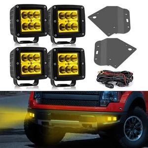 for 2010-2014 F150 SVT Raptor , Amber Fog Light Bumper Driving Lamp+Mount+Wiring - Picture 1 of 7