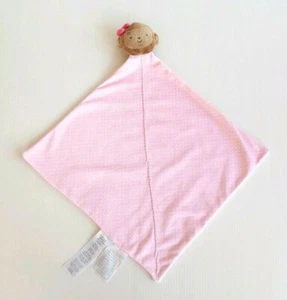 Manta de seguridad Carters Just One You Pink Monkey Lovey sonajero lunares - Imagen 1 de 7