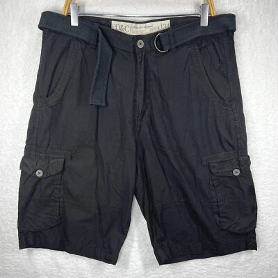 Pantalones Cortos PD&C Para Hombre 34 Carga Negros Cinturón Relajados Exterior Pantalones Largos  Foto 1 de 4