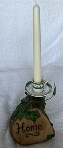 Massivholz Baumstamm Ornament Kerzenhalter Miniatur Teetasse Untertasse Neu Unikat - Bild 1 von 12