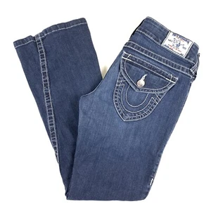 True Religion Women’s Dark Wash Flap Pocket Twisted Flare Jeans Size 29 x 28 - Bild 1 von 8