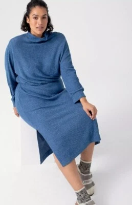 Maxi Vestido Tejido Acanalado Saturday Sunday Mariah Talla 1X Azul Anthropologie Foto 1 de 4