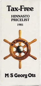 Estonia 1981 URSS barco de pasajeros GEORG OTS Hinnasto lista de precios libre de impuestos bebidas - Imagen 1 de 3