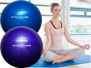 YOGA GYM EXERCISE BALL SWISS CORE FITNESS AB ABDOMINAL BODY TONE WORKOUT 65CM - Picture 1 of 7