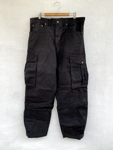 🔹🔹 Burke & Wills 100% Cotton Oilskin Motorcycle Biker Jeans Cargo Pants Size L - Picture 1 of 7