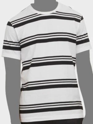 $39 Kenneth Cole New York Hombre Camiseta Blanca Rayas Cuello Redondo Talla Pequeña Foto 1 de 2
