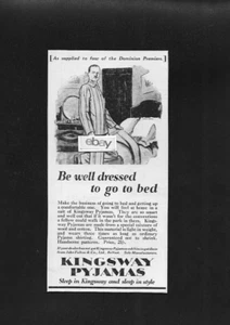 KINGSWAY PYJAMAS 1927 BE WELL DRESSED TO GO TO BED 4 PREMIERS WORN AD - Picture 1 of 1