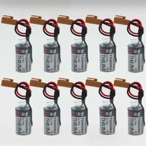 10PCS Toshiba ER3V 3.6V LI-SOL2 PLC Battery 1200mAh with Brown Plug - Picture 1 of 4