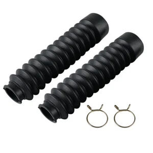 Black Rubber Fork Gaiters Gators Boots Fit Honda CRF100F 2004-2013 CRF125F 14-16 - Picture 1 of 7