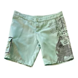 Billabong Women Sz 10 Boardshorts Bathers Boardies Pocket Zip Fly Leg Print Mint - Bild 1 von 12