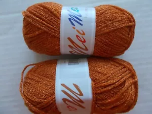 MeiMei Fancy Strickgarn Twinkle Modegarn, 2 Stück, Kürbis - Bild 1 von 2