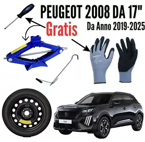 Ruotino Di Scorta 4Fori Da 17 Per Peugeot 2008 Kit Cric Crick Guanti Cacciavite - Bild 1 von 11