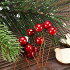 100PCS 12mm Red Berries Artificial Fake Fruits Christmas Craft Holly Berry Decor