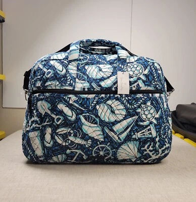 Vera Bradley Grand Traveler Bag Carry-On Duffle Shore Enough Blue White Nautical - Image 1 of 4
