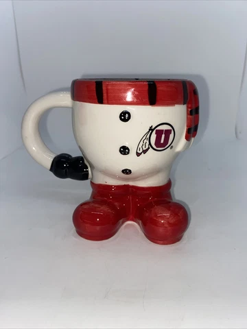 Utah Uses Snowman Coffee Mug NCAA Tea Hot Chocolate Cup Ceramic Holiday Cover