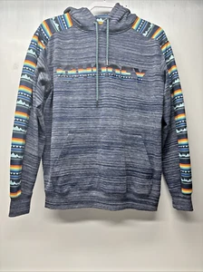 Hooey Multicolor Aztec Striped Print Sweatshirt Hoodie Small Hooded - Picture 1 of 12