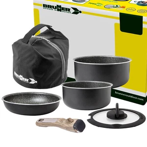 Kochtöpfe Camping Pfannen Töpfe Set Topfset Kochset BRUNNER PIRATE - Stapelbar - Bild 1 von 49