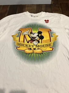Walt Disney Store Mickey Mouse M Mens Large White Long Sleeve T-Shirt EUC - Picture 1 of 5