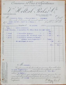 Wine Spirits 1921 French Letterhead, Heltzel-Poels Brussels Belgium France - Picture 1 of 1