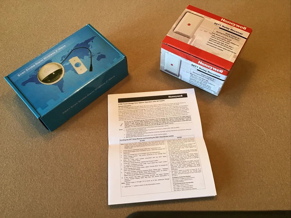 Receptor relé Honeywell 5877 SSA1 sirena estroboscópica Lynx Zwave control de puerta de garaje Foto 1 de 4