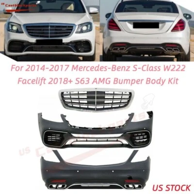 Kits de carrocería de parachoques para Mercedes Benz Clase S 14-17 W222 Facelift a 2018+ S63 AMG Foto 1 de 4
