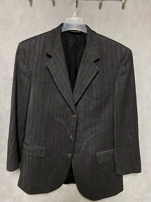 Blazer Brooks Brothers Hombre 44R Espiga 3B Cachemira Lana Franela Abrigo Lujo Foto 1 de 4