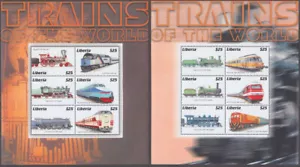 LIBERIA #029 (non elencato) nuovo di zecca due s/s di 6 ogni treno del mondo - Foto 1 di 1