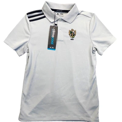 Polo 高尔夫衬衫 Adidas Climacool Junior S 码 [3 条条纹] St Davis 高尔夫俱乐部 PA — 第 1/4 张图片