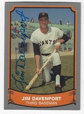Autographed JIM DAVENPORT San Francisco Giants  1989 Pacific Legends Card, #118