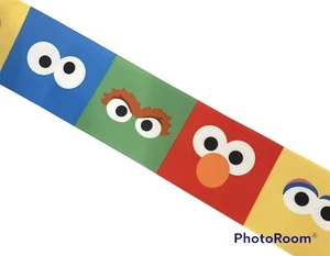 Nastro Grosgrain Seseme Street 3" 3 pollici fiocchi per capelli ragazze allegro arco per capelli cartone animato - Foto 1 di 1