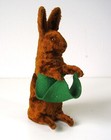 Antike seltene Osterhasen Füllbox mit Fell - Glas Augen