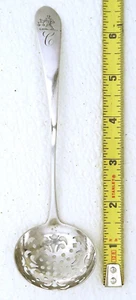 Silver Caster Sift Ladle Marked AE  King George Engraved C Monogram Justice - Picture 1 of 9