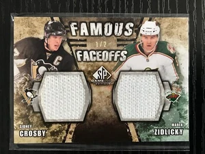 2010-11 SP Game Used Famous Faceoff Sidney Crosby Marek Zidlicky Dual Jersey 1/2 - Picture 1 of 2