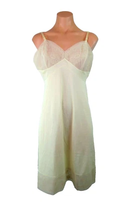 Vestido sin Mangas De Colección Años 50 Vanity Fair Margarita Completo Nylon Encaje Rockabilly Pinup S 36 Foto 1 de 4